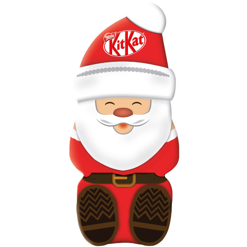 KitKat Weihnachtsmann 85 g zartschmelzende Milchschokolade mit knusprigen Waffelstückchen in festlicher Weihnachtsform